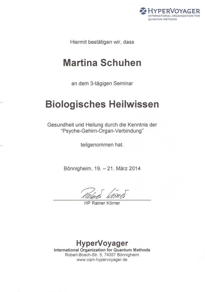 Biologisches Heilwissen - Martina Schuhen